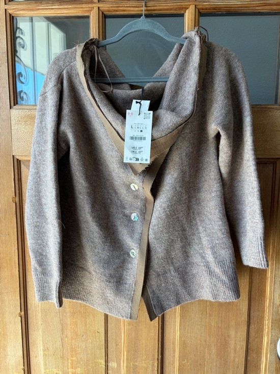 Zara Sweaters - Zara Taupe Brown Button-Front Women's Cardigan